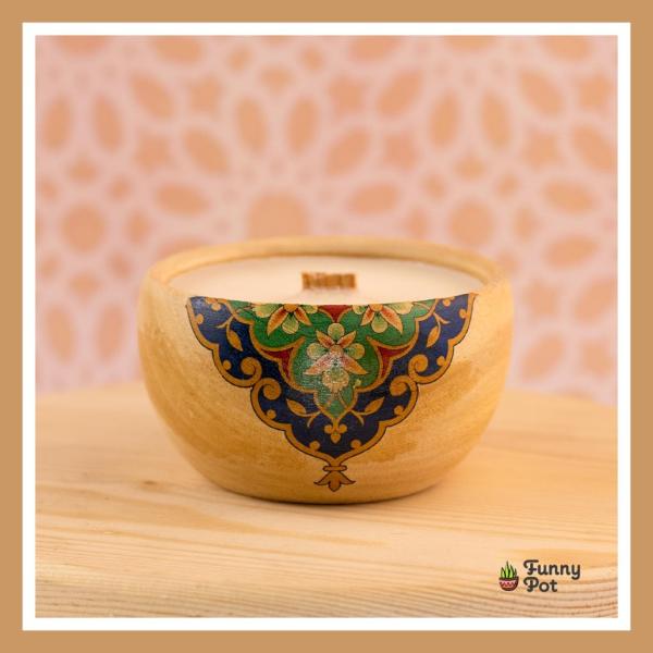 طبق  خشب وشمع