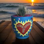 صبار في بوت ملون